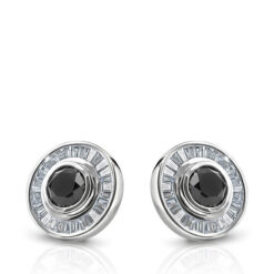 Бутикови обеци с бели и черни диаманти BR378