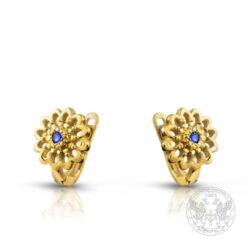 Обеци със сапфир от жълто злато YP9302