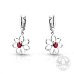 Дамски обеци с червен гранат YP8494