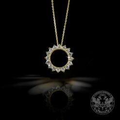 Медальон с диаманти с форма на слънце