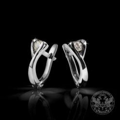 Обеци от бяло злато с диаманти -BR8132