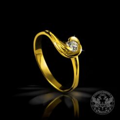 Годежен пръстен от жълто злато с диамант 0.16ct- BR8771