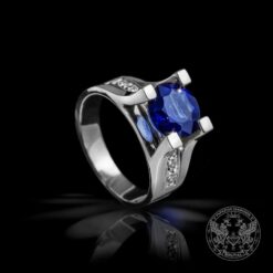 Пръстен със син сапфир и диаманти BR181