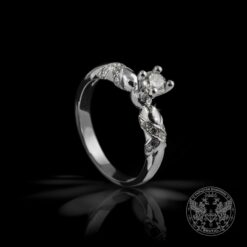 Годежен пръстен от бяло злато с диаманти BR204