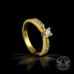 Годежен пръстен с жълто злато и брилянти BR3486