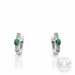 Обеци – бяло злато с Изумруди – 0,44 ct. и Диаманти