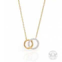 Медальон от бяло и жълто злато 14к. с Диаманти -BR5580