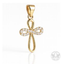 Златно кръстче от жълто злато 14к. с Диаманти -BR5582