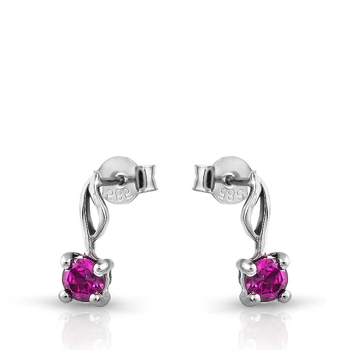 Дамски обеци с розово-виолетов гранат YP8045