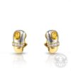 Обеци бяло и жълто злато с жълти Сапфири и Диаманти