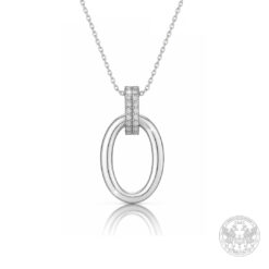 Елегантен медальон от бяло злато с Диаманти- BR2281