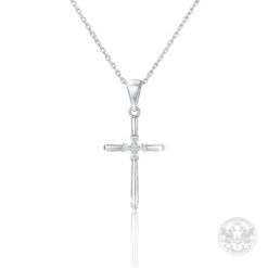 Нежно кръстче в бяло злато с брилянт BR6374