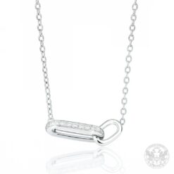 Диамантено колие от бяло злато 14к.-BR6010