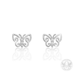 Обеци бяло злато Пеперуди с Диаманти- BR8049