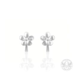 Обеци бяло злато с английско закопчаване -BR5676