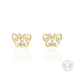 Златни обеци Пеперуди с Диаманти -BR8050