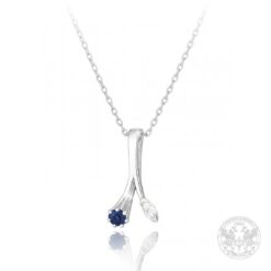 Арт медальон от бяло злато  Маркиза и Сапфир- BR5673