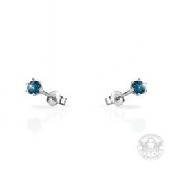 Обеци бяло злато със сини Диаманти-BR5360