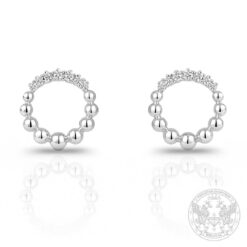Обеци бяло злато с Диаманти 0,13к