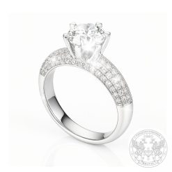 Бутиков дамски пръстен с брилянти и централен Диамант 1.23 ct