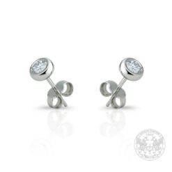 Стилни обеци с обков бяло злато с Диаманти-BR3245