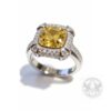 Пръстен с натурален жълт Диамант-1.20ct Cushion Brilliant