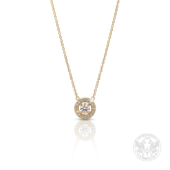 Дамско Halo колие с централен  брилянт 0.17ct. и странични диаманти- BR8054